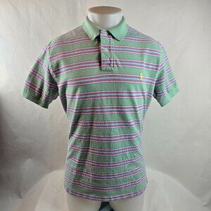 Vintage Polo Ralph Lauren Shirt Mens Large Polo Green Striped Classic Preppy